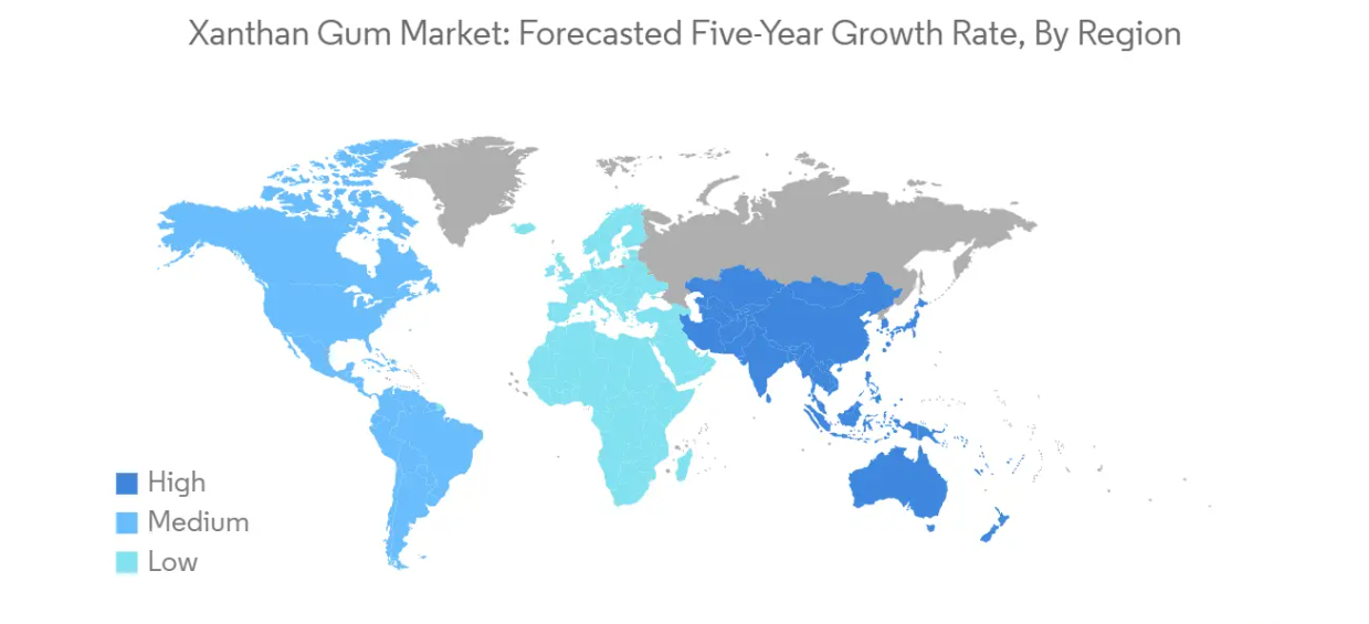 Market Analysis of Xanthan Gum Market: Forecasted Growth Rate by Region