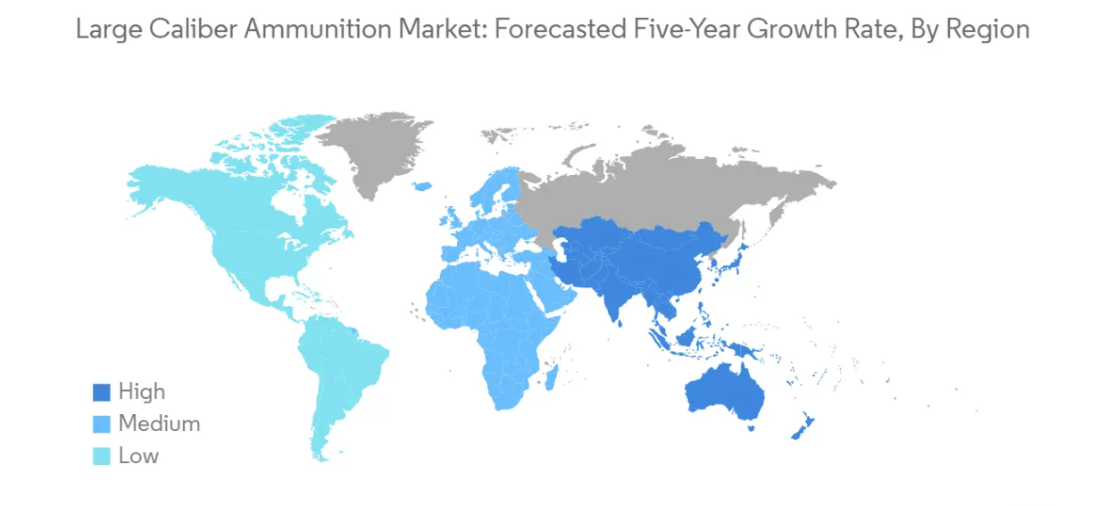 Market Analysis of Large Caliber Ammunition Market: Forecasted Growth Rate by Region