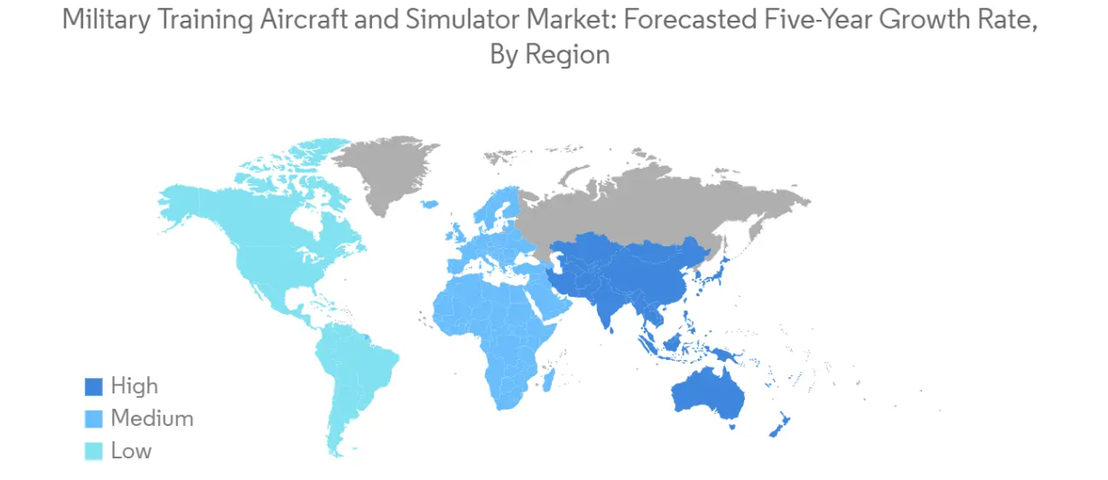 Market Analysis of Military Aerospace Simulation and Training Market: Forecasted Growth Rate by Region