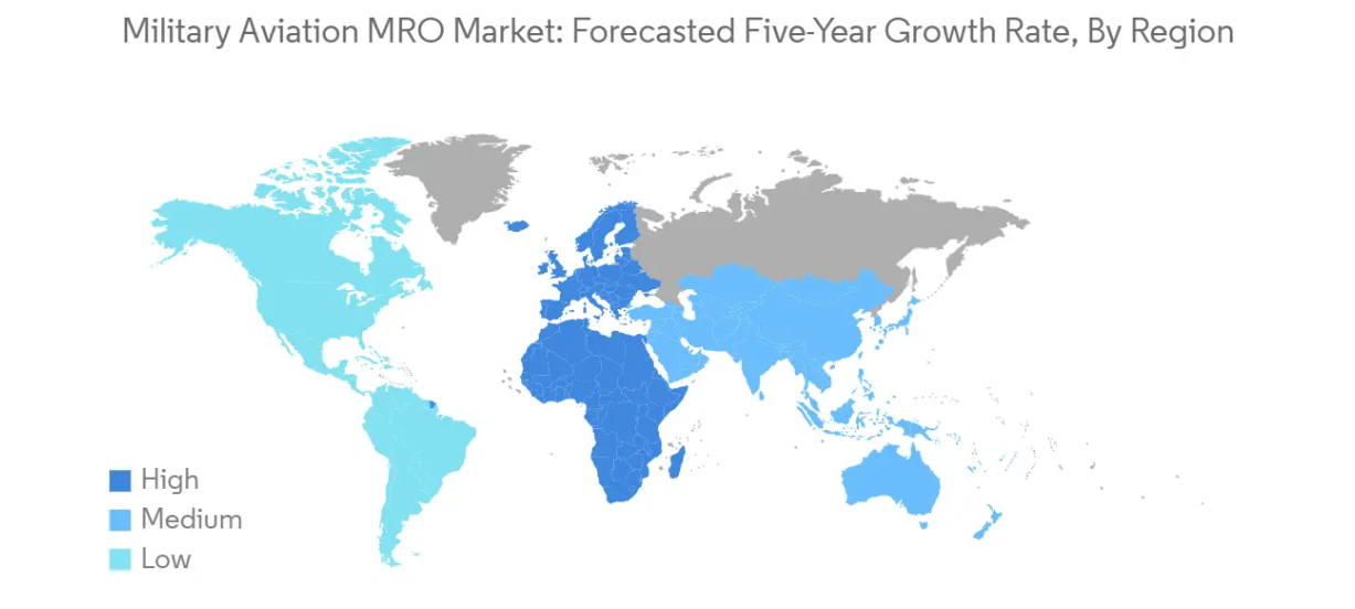 Market Analysis of Military Aviation Maintenance, Repair, And Overhaul Market: Forecasted Growth Rate by Region
