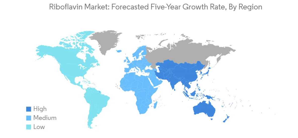 Market Analysis of Riboflavin Market: Forecasted Growth Rate by Region