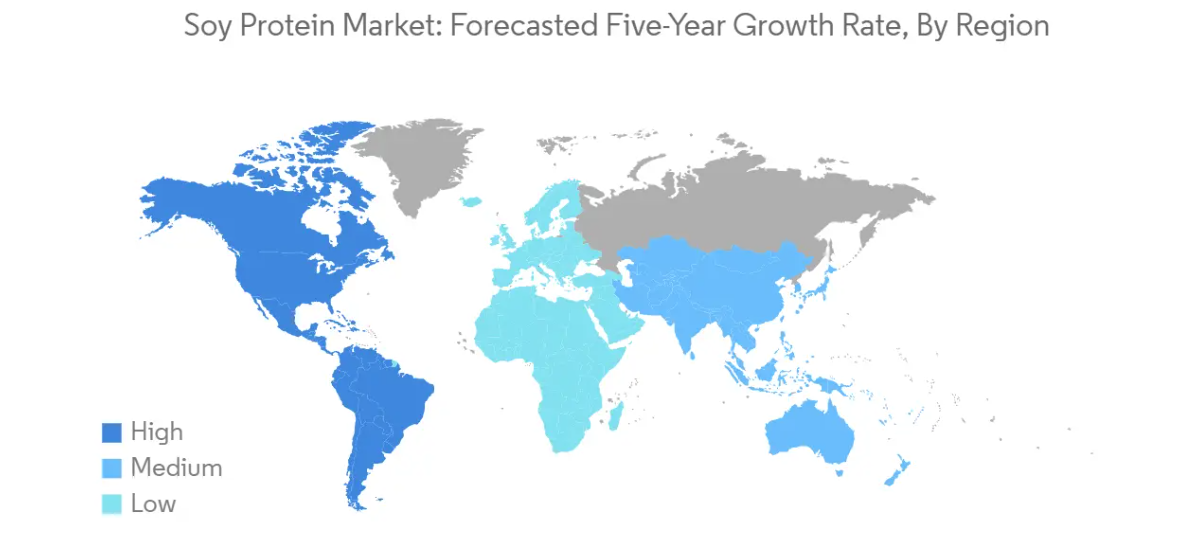 Market Analysis of Soy Protein Market: Forecasted Growth Rate by Region
