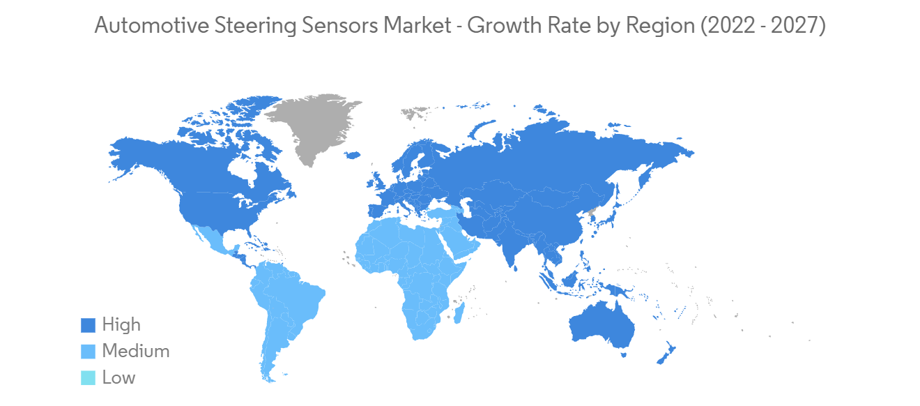 Automotive Steering Sensors Market - Growth Rate by Region (2022-2027)