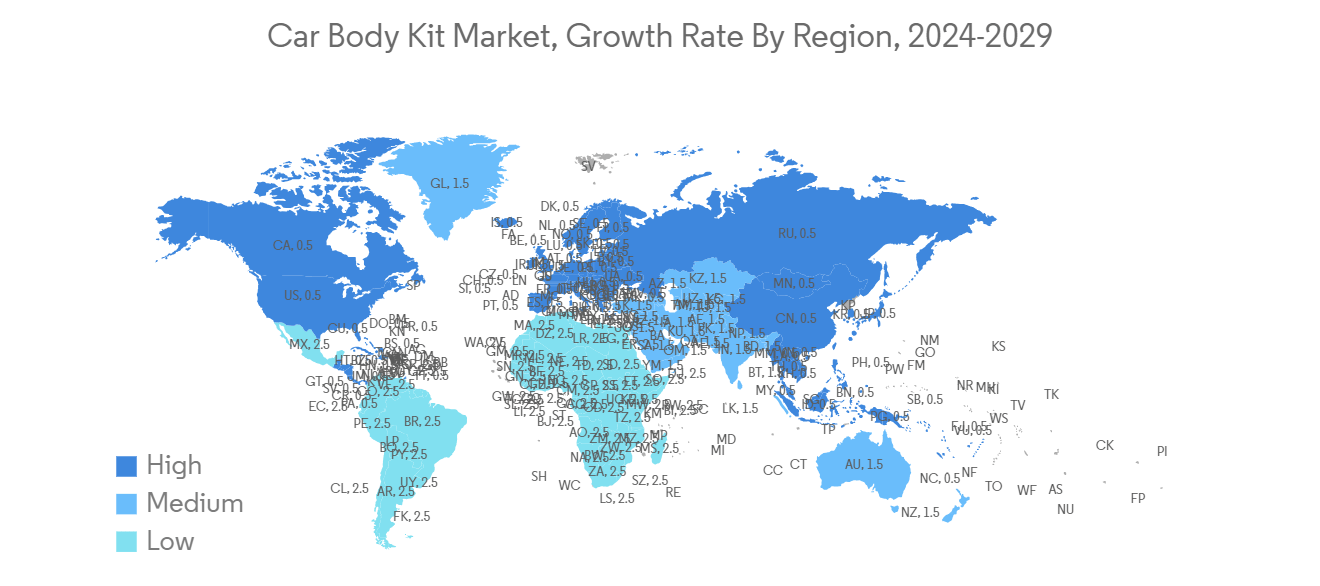 Car Body Kit Market, Growth Rate By Region, 2024-2029