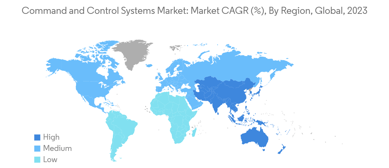 Command and Control Systems Market: Market CAGR (%), By Region, Global, 2023