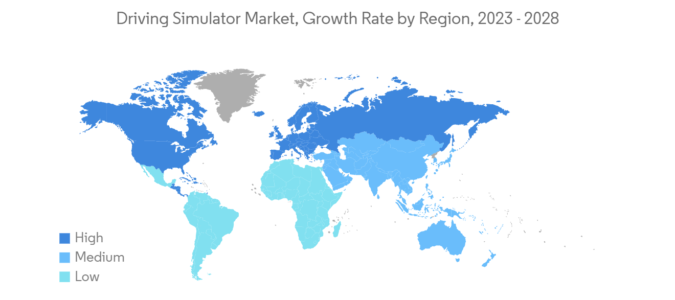 Driving Simulator Market, Growth Rate by Region, 2023 - 2028
