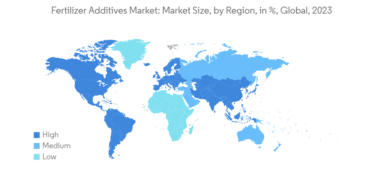 Fertilizer Additives Market Trends Fertilizer Additives Market: Market Size by Region in %, Global, 2021
